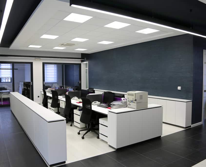 Side view of modern office interior